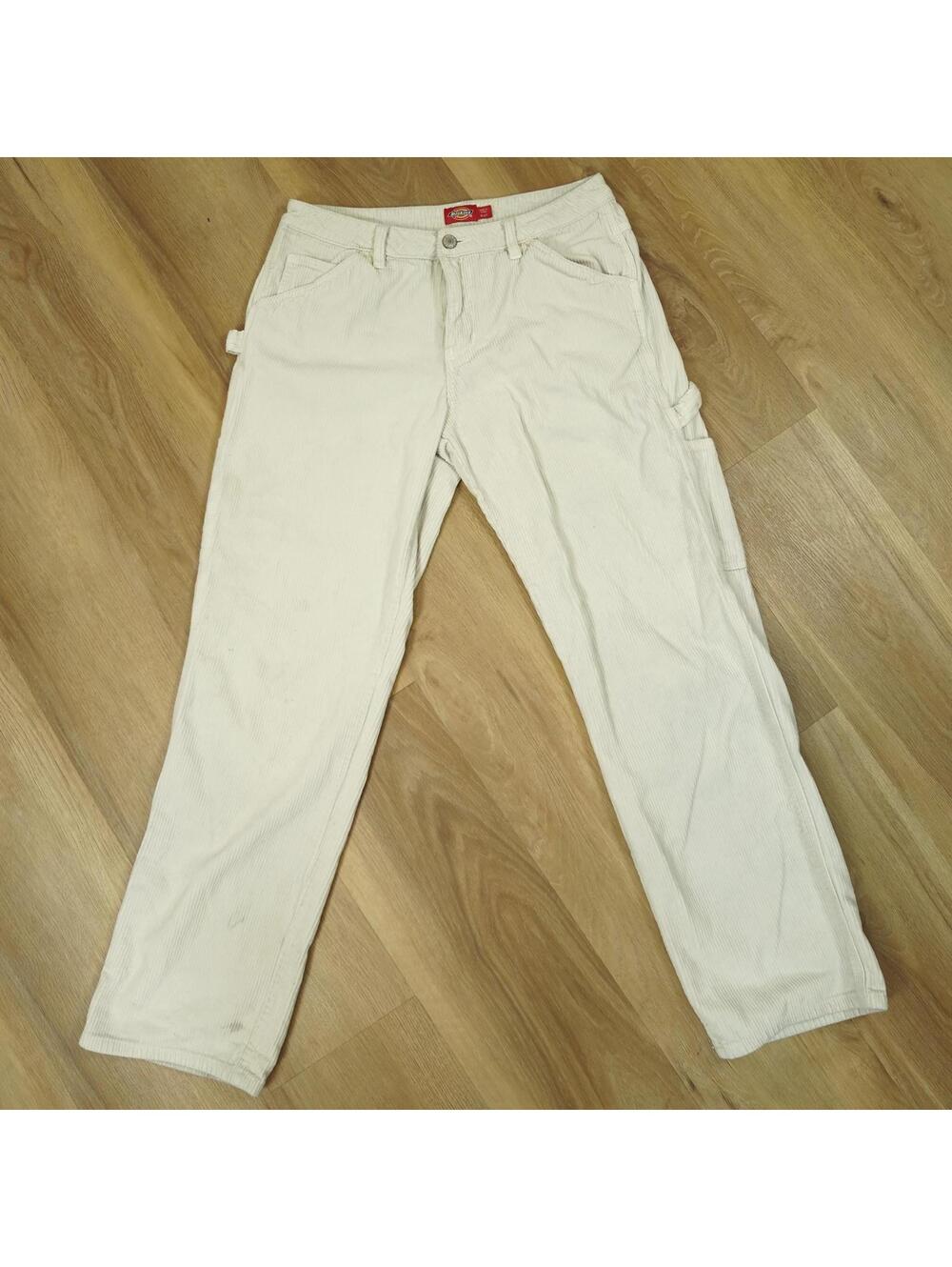 Dickie's‎ White Corduroy Carpenter Pants - Women's  Sz 5 / 27, utility workwear